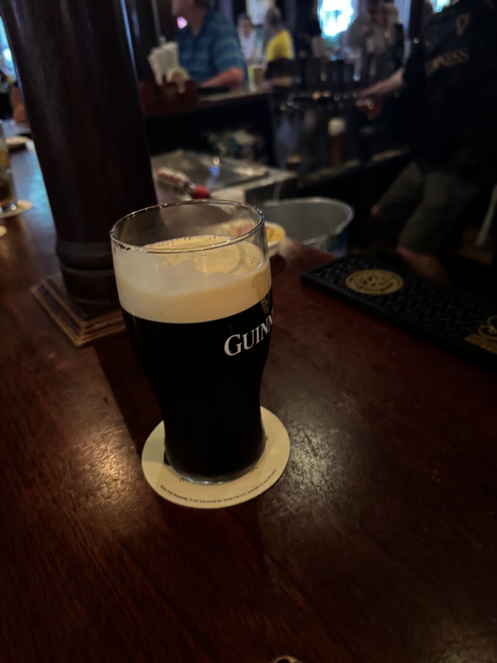 a pint of Guinness in my fave pub